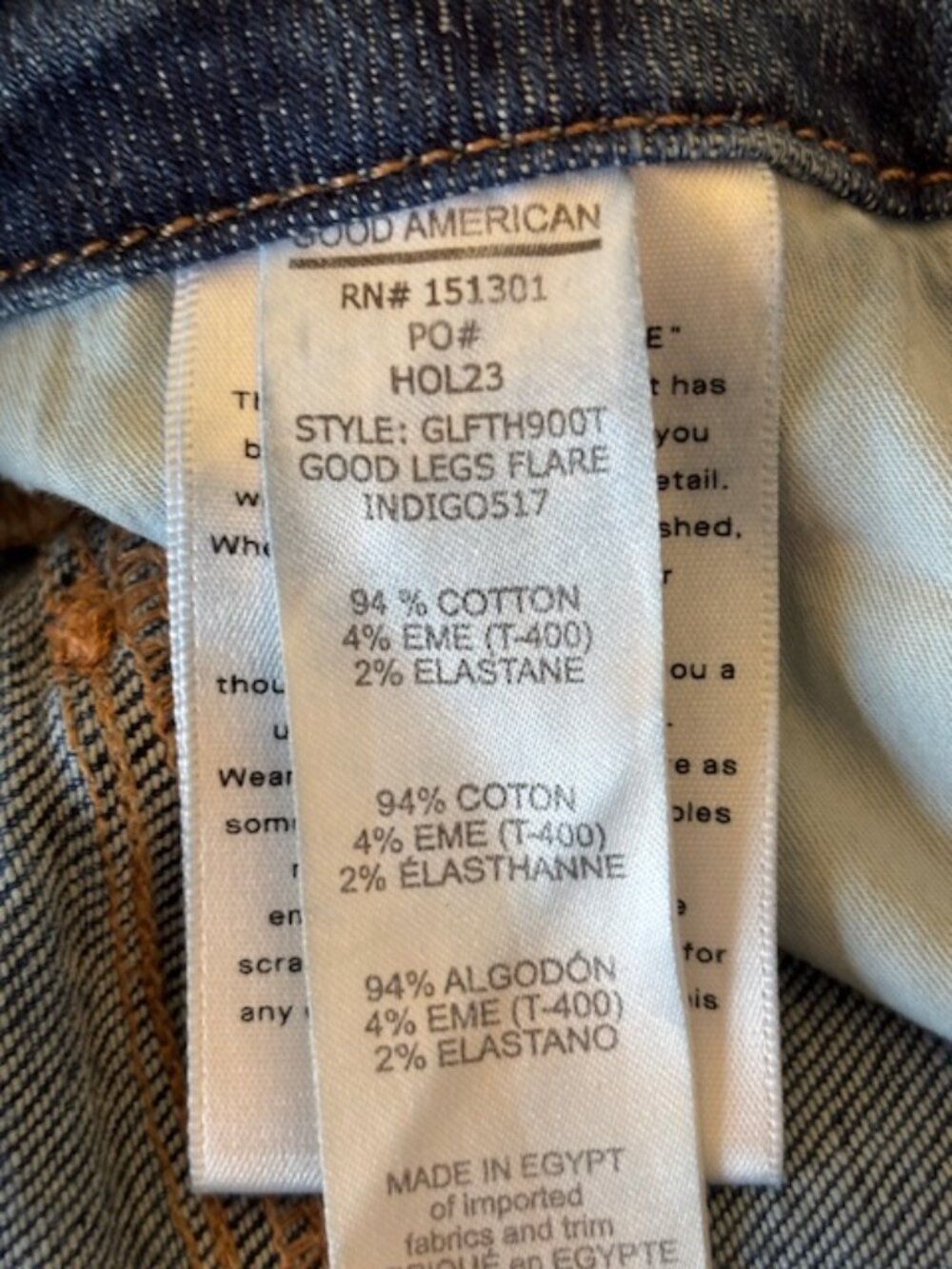 Good American Good Legs Flare Jeans in Indigo 517 Women's Size 2/26 - Picture 5 of 6